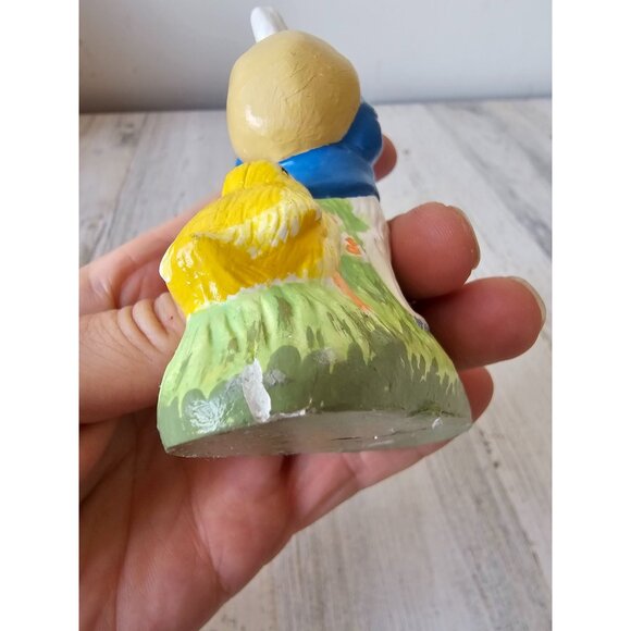 Vintage plaster Easter Bunny rabbit chick figurine decor statue - Picture 9 of 10